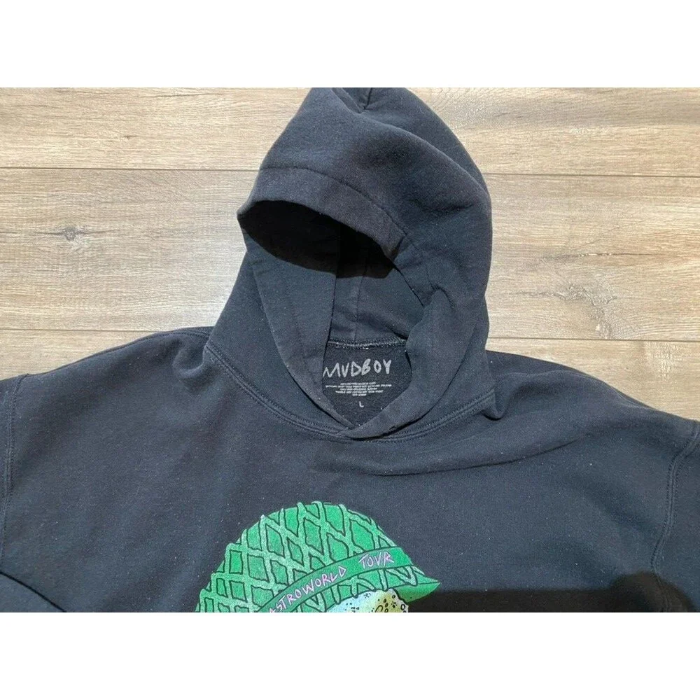 Rare Sheck Wes Mudboy Astroworld Travis Scott Mens L Tour Zombie Hoodie Black - Picture 4 of 10